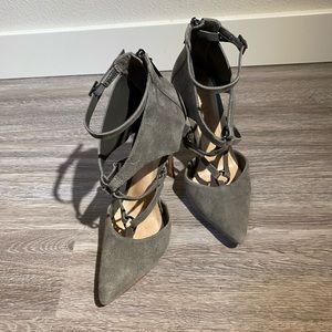 Shultz stilettos in grey genuine suede